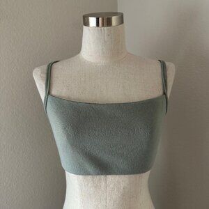 Skims Logo Pointelle Bralette Square Neck Adjustable Straps Mesh Lining Elastici